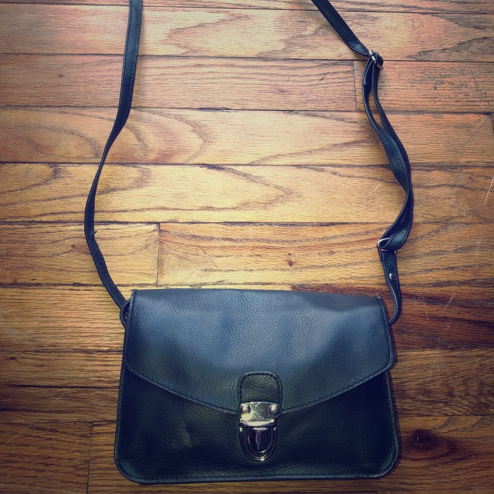 Green Leather Crossbody Handbag